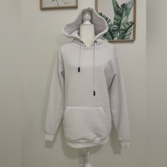 Polyester Blank White Hoodie - Picture 1 of 8